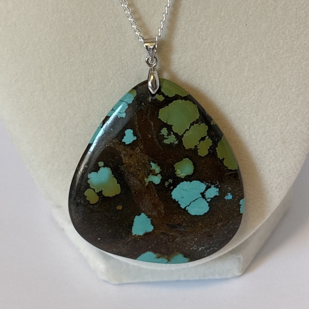 Turquoise Like Large Pendant Necklace